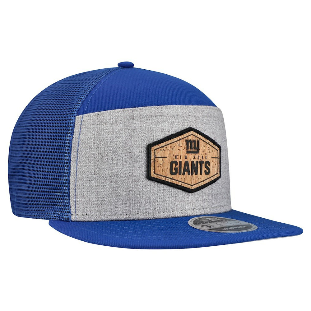 New York Giants New Era Cork Split Panel 9FIFTY Trucker Snapback Hat Gray/Royal | NFL