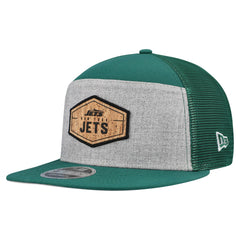 New York Jets New Era Cork Split Panel 9FIFTY Trucker Snapback Hat Gray/Green | NFL