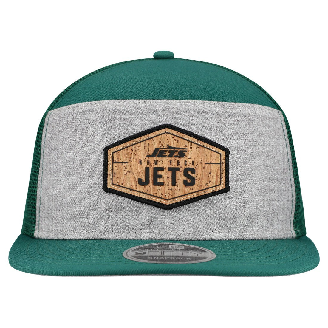 New York Jets New Era Cork Split Panel 9FIFTY Trucker Snapback Hat Gray/Green | NFL