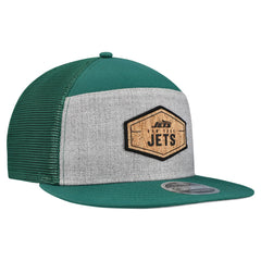 New York Jets New Era Cork Split Panel 9FIFTY Trucker Snapback Hat Gray/Green | NFL
