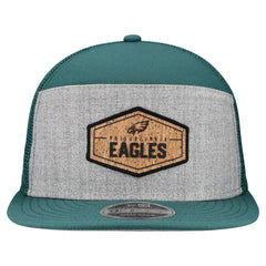 Philadelphia Eagles New Era Cork Split Panel 9FIFTY Trucker Snapback Hat Gray/Midnight Green | NFL