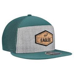 Philadelphia Eagles New Era Cork Split Panel 9FIFTY Trucker Snapback Hat Gray/Midnight Green | NFL