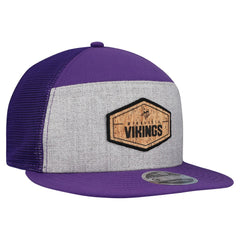 Minnesota Vikings New Era Cork Split Panel 9FIFTY Trucker Snapback Hat Gray/Purple | NFL
