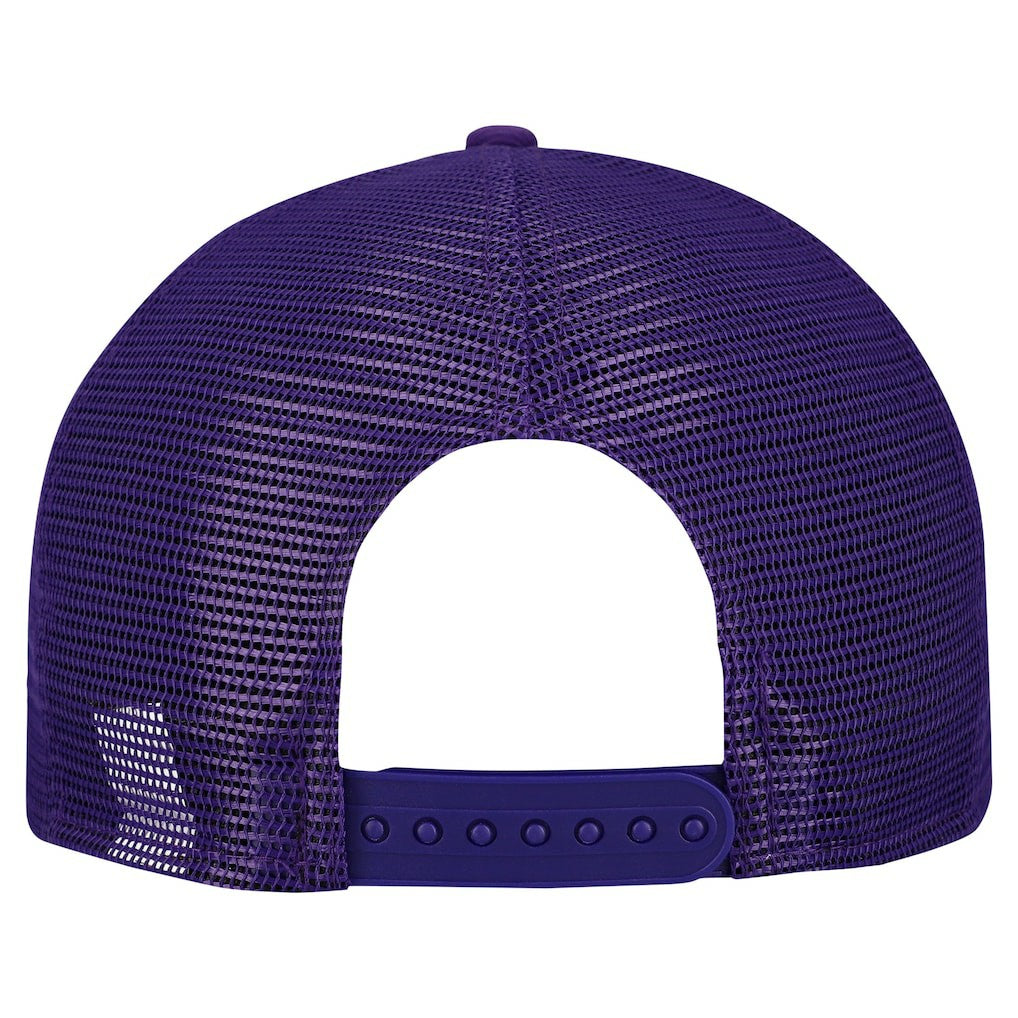 Minnesota Vikings New Era Cork Split Panel 9FIFTY Trucker Snapback Hat Gray/Purple | NFL