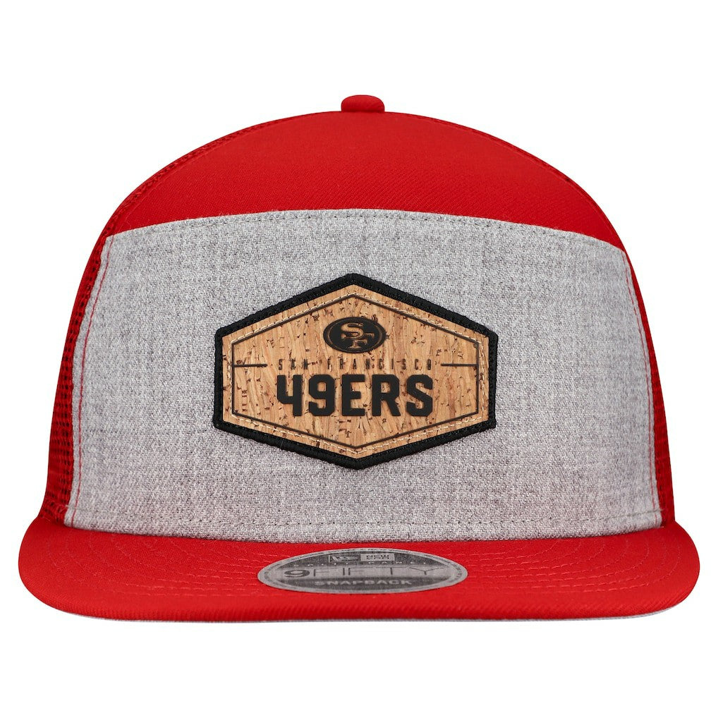 San Francisco 49ers New Era Cork Split Panel 9FIFTY Trucker Snapback Hat Gray/Scarlet | NFL