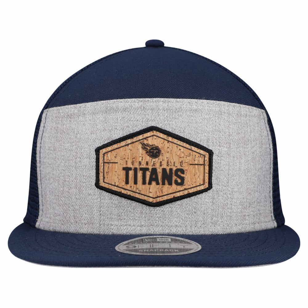 Tennessee Titans New Era Cork Split Panel 9FIFTY Trucker Snapback Hat Gray/Navy | NFL