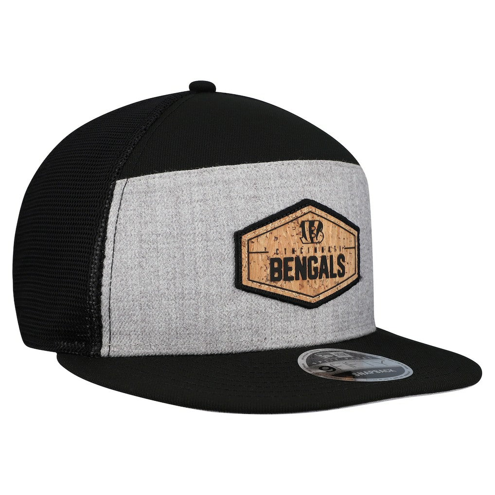 Cincinnati Bengals New Era Cork Split Panel 9FIFTY Trucker Snapback Hat Gray/Black | NFL