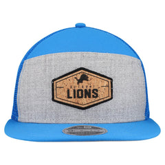 Detroit Lions New Era Cork Split Panel 9FIFTY Trucker Snapback Hat Gray/Blue | NFL