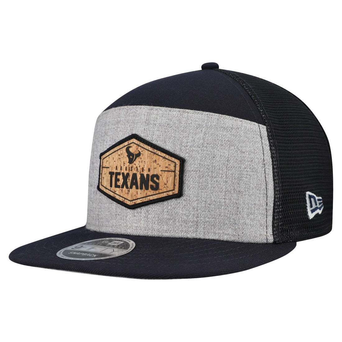 Houston Texans New Era Cork Split Panel 9FIFTY Trucker Snapback Hat Gray/Navy | NFL
