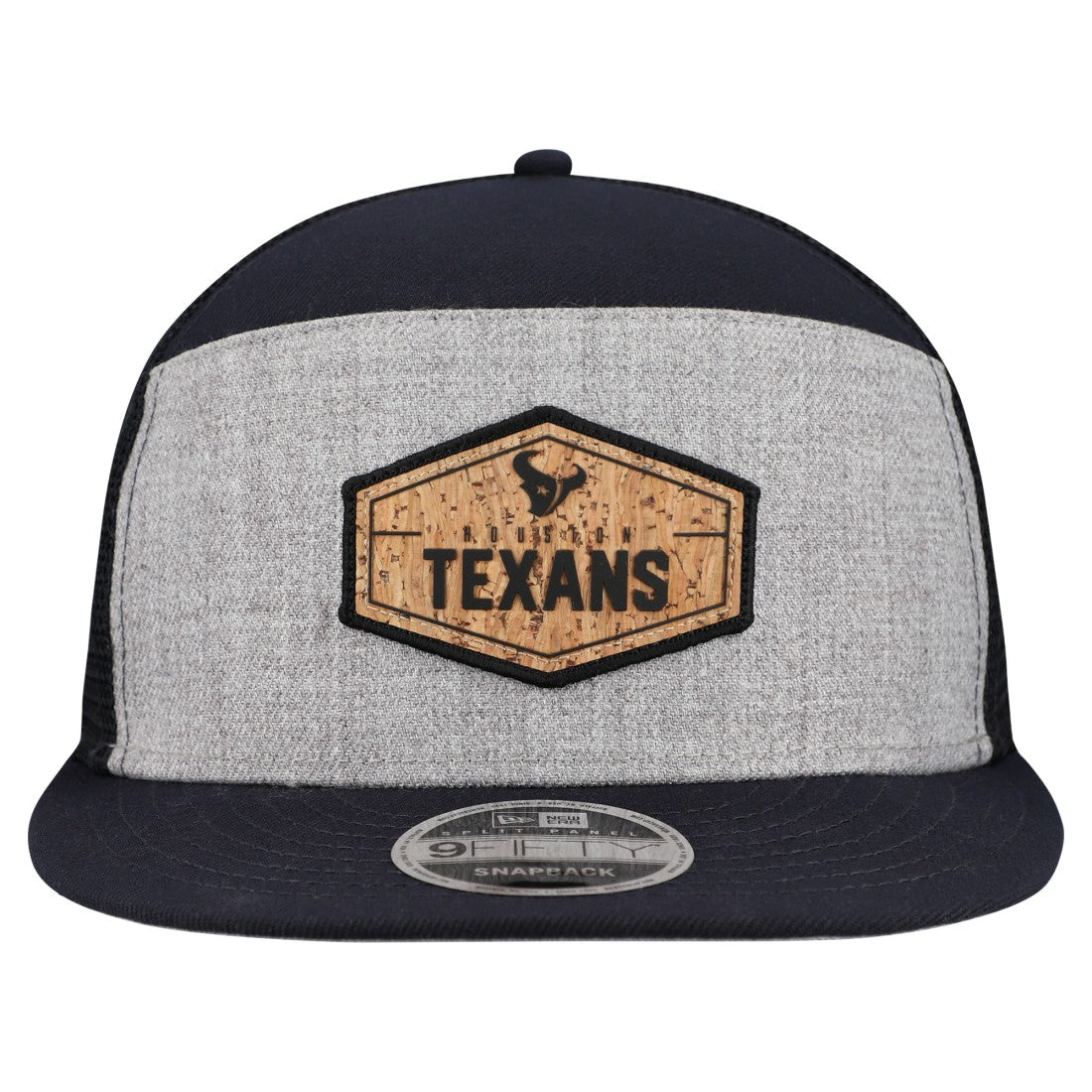 Houston Texans New Era Cork Split Panel 9FIFTY Trucker Snapback Hat Gray/Navy | NFL