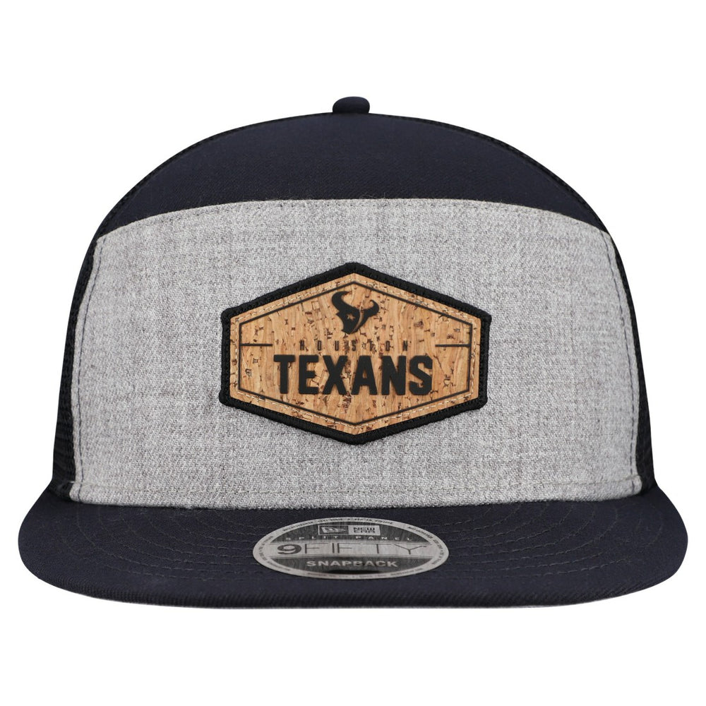 Houston Texans New Era Cork Split Panel 9FIFTY Trucker Snapback Hat Gray/Navy | NFL