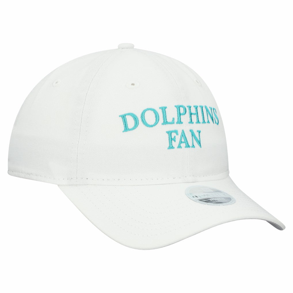 Miami Dolphins New Era Women's Team Fan 9TWENTY Adjustable Hat White | NFL