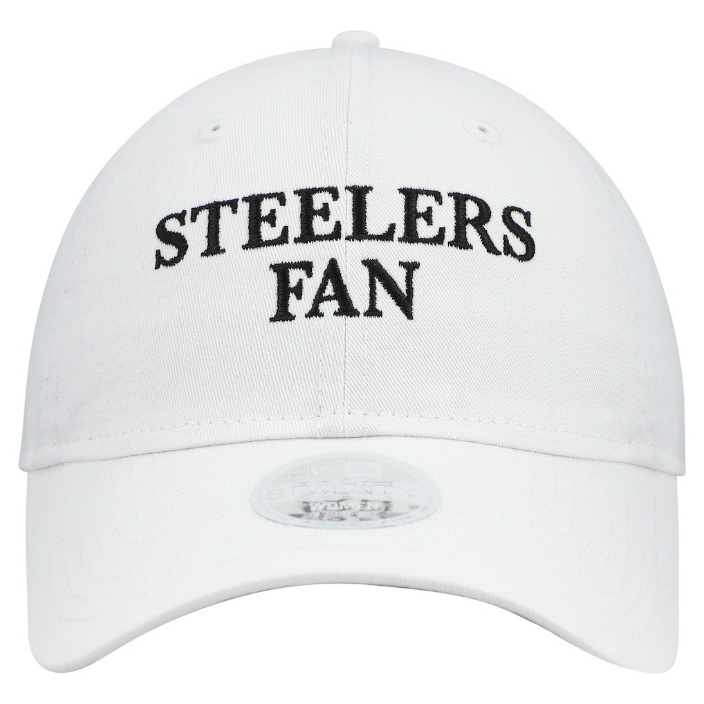 Pittsburgh Steelers New Era Women's Team Fan 9TWENTY Adjustable Hat White | NFL