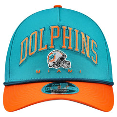 Miami Dolphins New Era Arch COOLERA 9FORTY A-Frame M-Crown Adjustable Hat Aqua | NFL