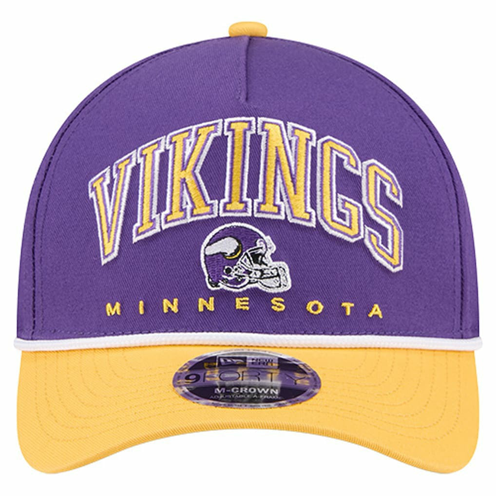 Minnesota Vikings New Era Arch COOLERA 9FORTY A-Frame M-Crown Adjustable Hat Purple | NFL