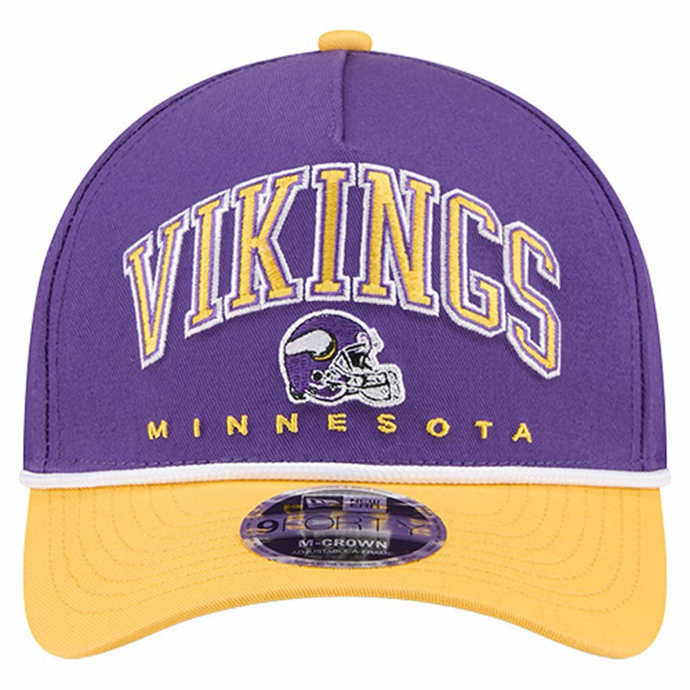 Minnesota Vikings New Era Arch COOLERA 9FORTY A-Frame M-Crown Adjustable Hat Purple | NFL