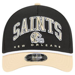 New Orleans Saints New Era Arch COOLERA 9FORTY A-Frame M-Crown Adjustable Hat Black | NFL