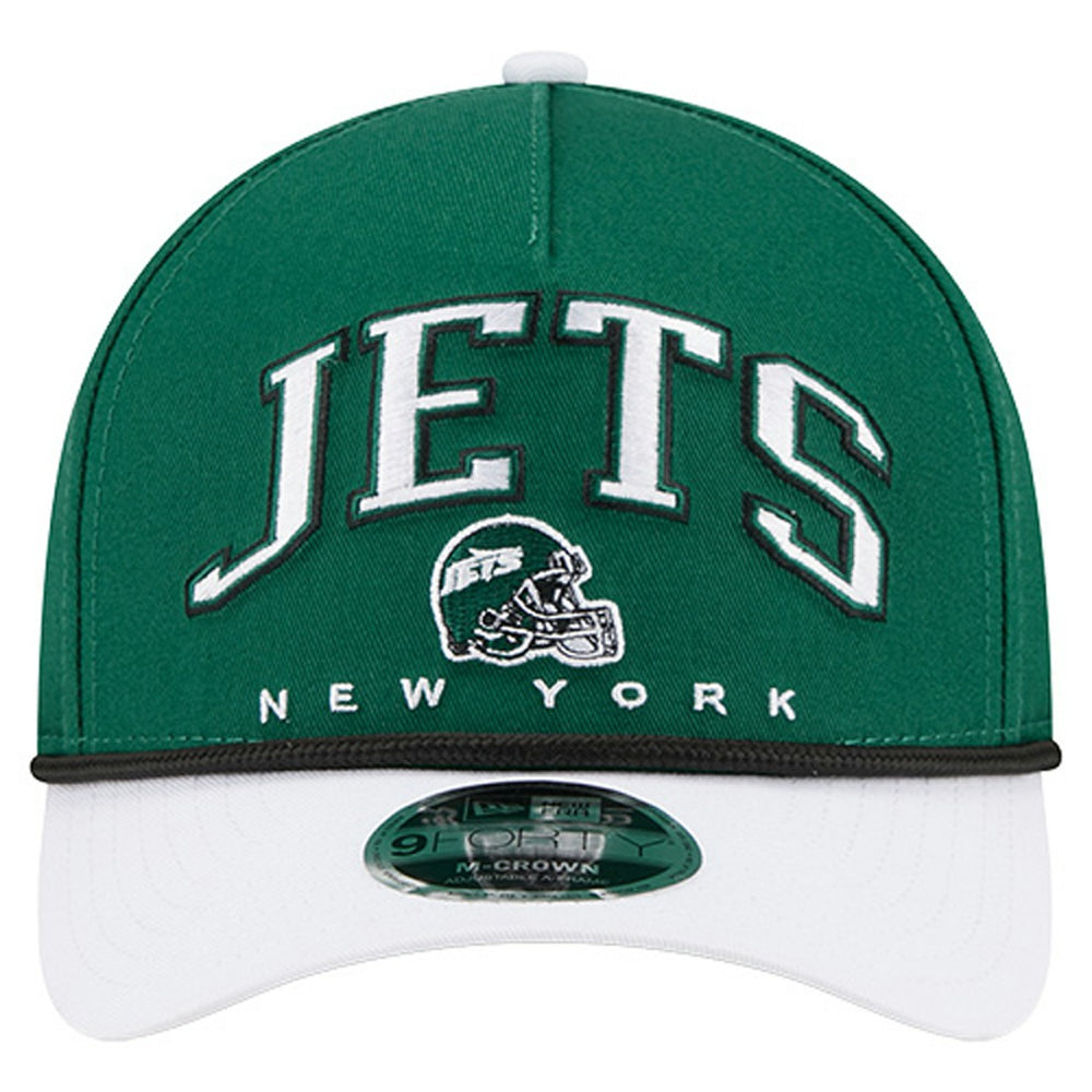 New York Jets New Era Arch COOLERA 9FORTY A-Frame M-Crown Adjustable Hat Green | NFL