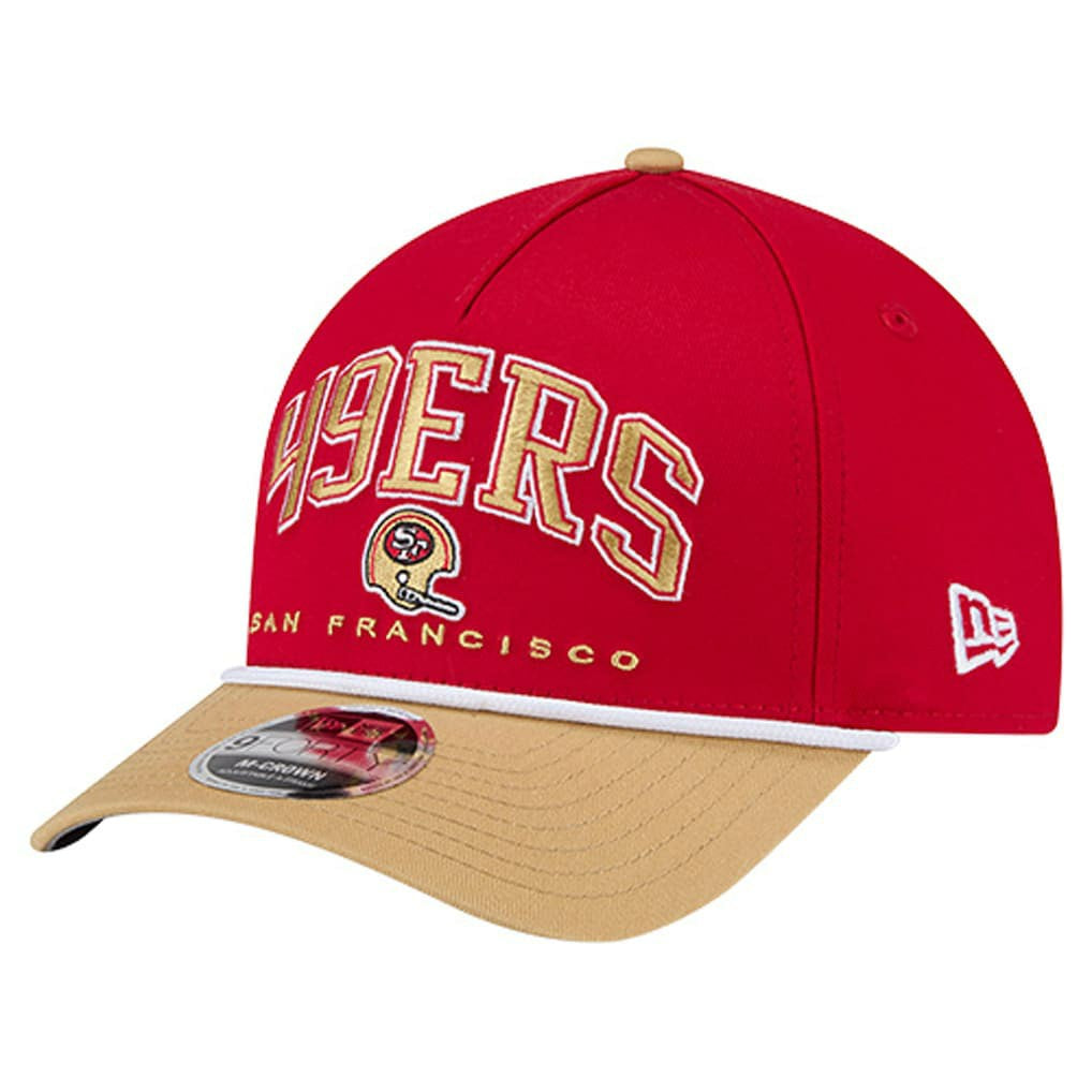 San Francisco 49ers New Era Throwback Arch COOLERA 9FORTY A-Frame M-Crown Adjustable Hat Scarlet | NFL