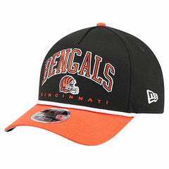 Cincinnati Bengals New Era Arch COOLERA 9FORTY A-Frame M-Crown Adjustable Hat Black | NFL