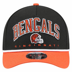 Cincinnati Bengals New Era Arch COOLERA 9FORTY A-Frame M-Crown Adjustable Hat Black | NFL