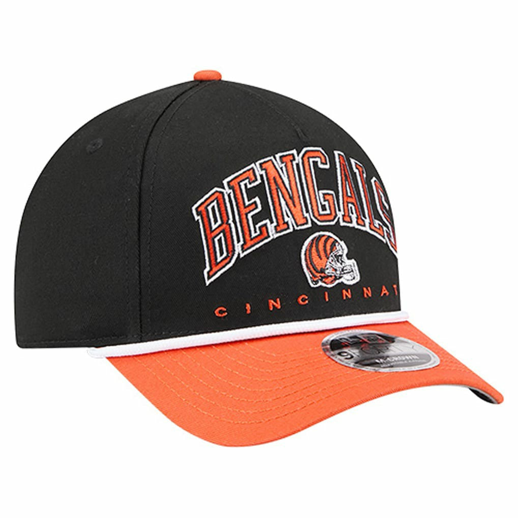 Cincinnati Bengals New Era Arch COOLERA 9FORTY A-Frame M-Crown Adjustable Hat Black | NFL