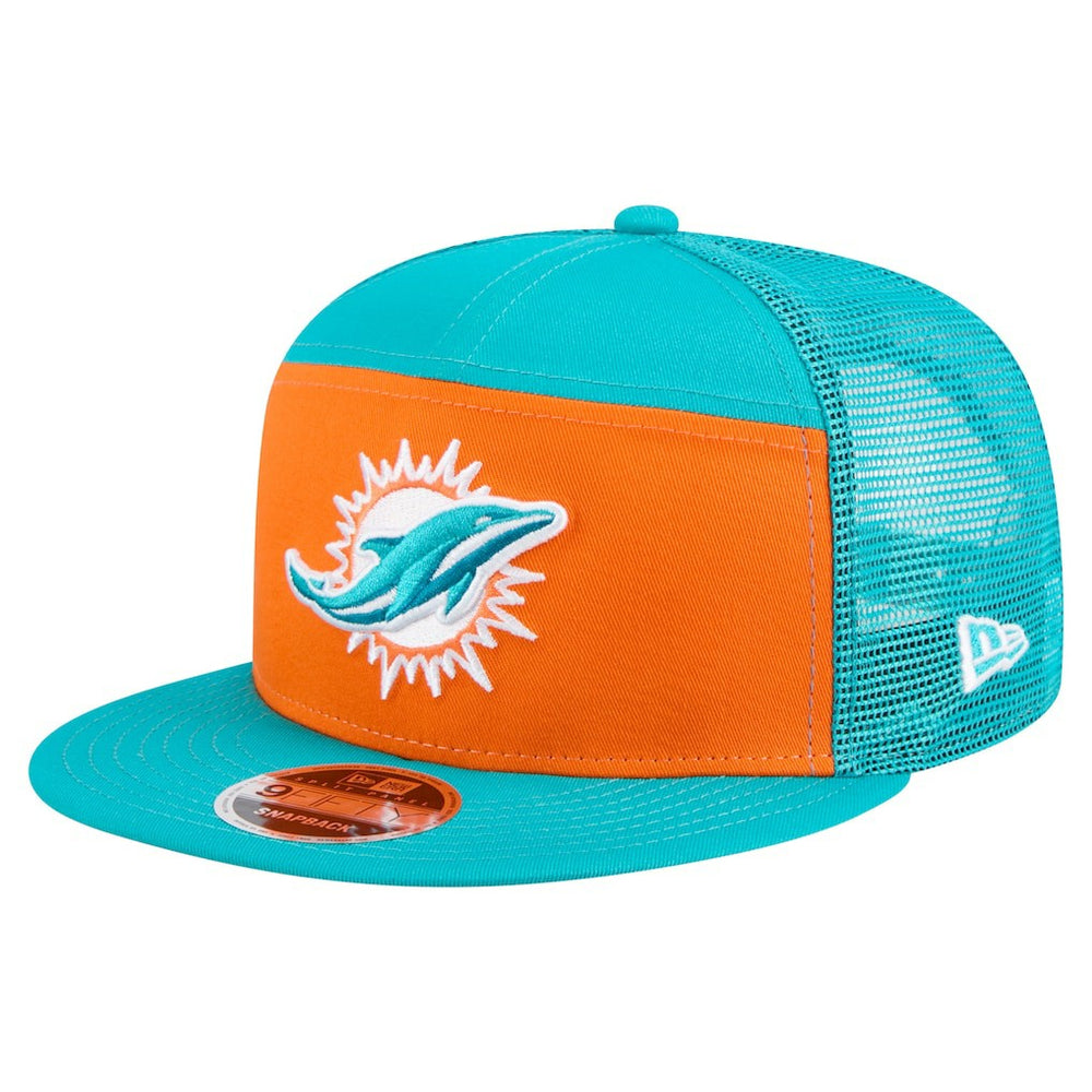 Miami Dolphins New Era Outdoor Split Panel 9FIFTY Snapback Hat Orange/Aqua | NFL