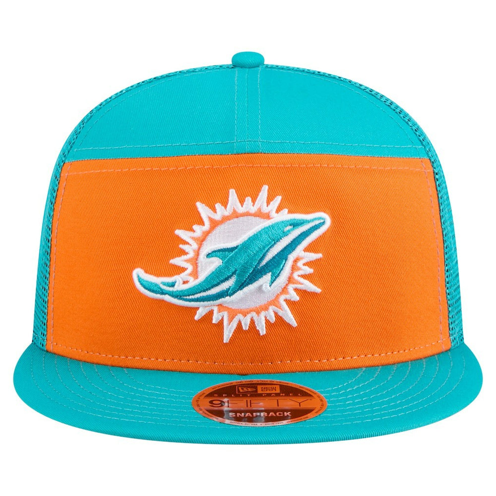 Miami Dolphins New Era Outdoor Split Panel 9FIFTY Snapback Hat Orange/Aqua | NFL