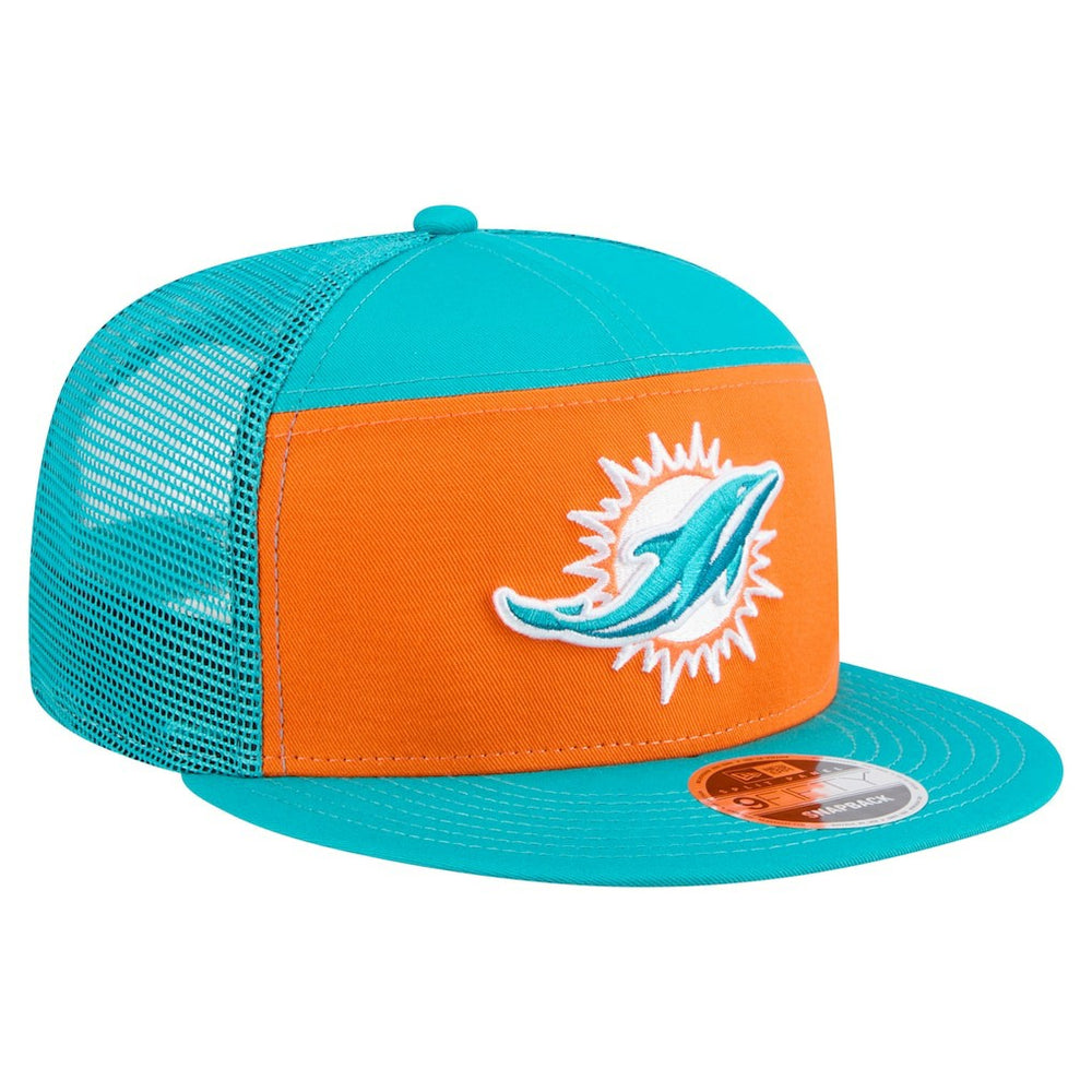 Miami Dolphins New Era Outdoor Split Panel 9FIFTY Snapback Hat Orange/Aqua | NFL