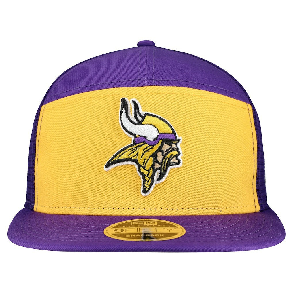 Minnesota Vikings New Era Outdoor Split Panel 9FIFTY Snapback Hat Gold/Purple | NFL