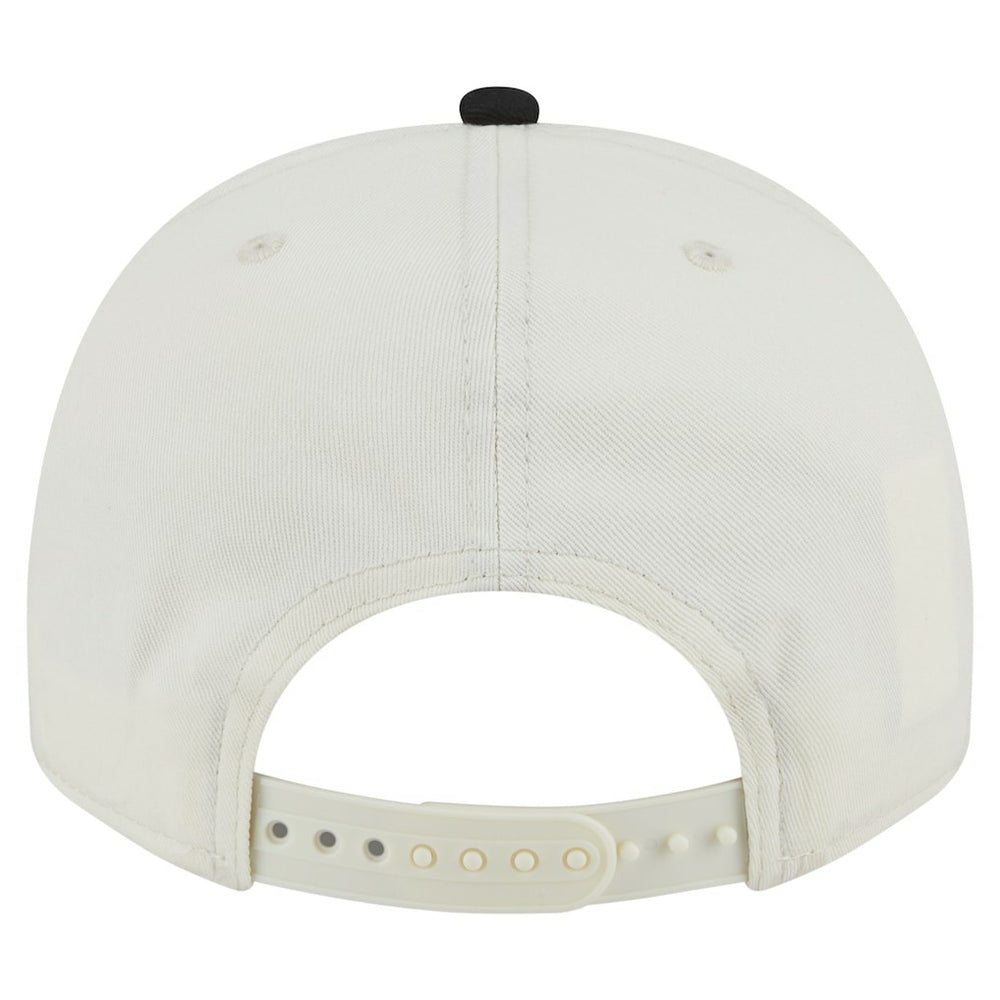 Pittsburgh Steelers New Era Chainstitch A-Frame 9FIFTY Adjustable Hat Cream/Black | NFL