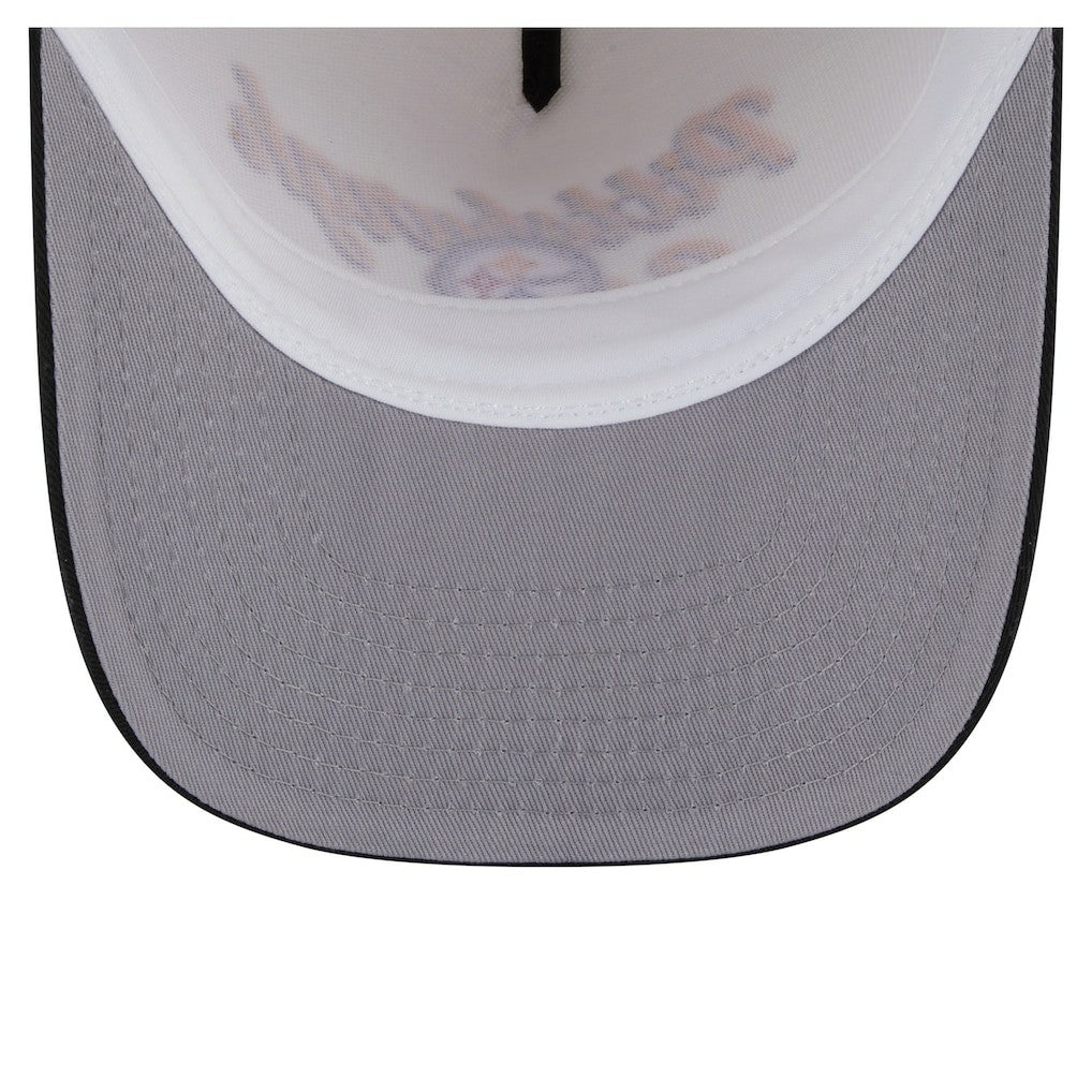 Pittsburgh Steelers New Era Chainstitch A-Frame 9FIFTY Adjustable Hat Cream/Black | NFL