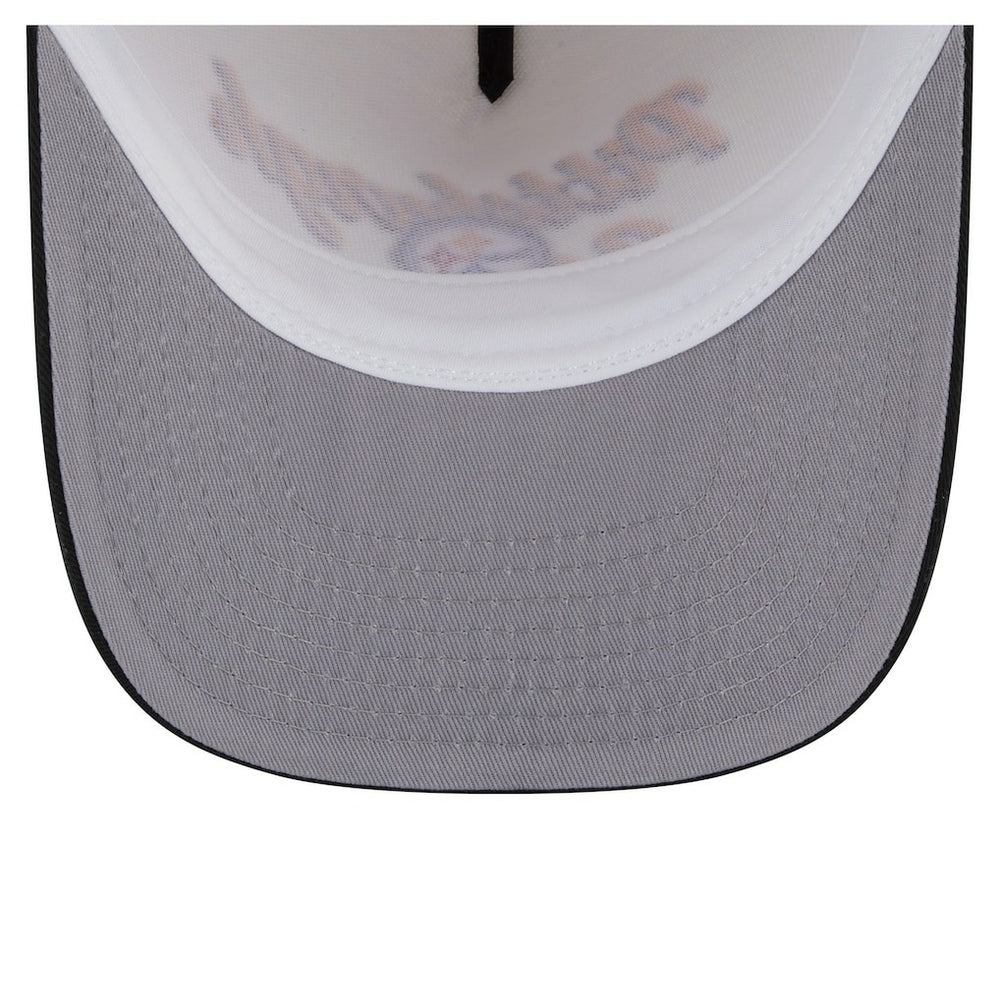Pittsburgh Steelers New Era Chainstitch A-Frame 9FIFTY Adjustable Hat Cream/Black | NFL
