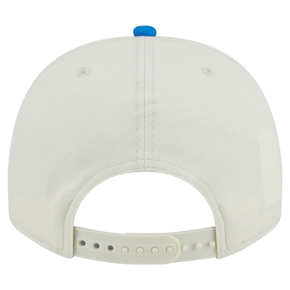 Detroit Lions New Era Chainstitch A-Frame 9FIFTY Adjustable Hat Cream/Blue | NFL