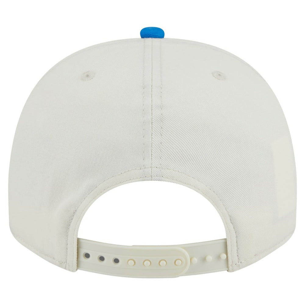 Detroit Lions New Era Chainstitch A-Frame 9FIFTY Adjustable Hat Cream/Blue | NFL