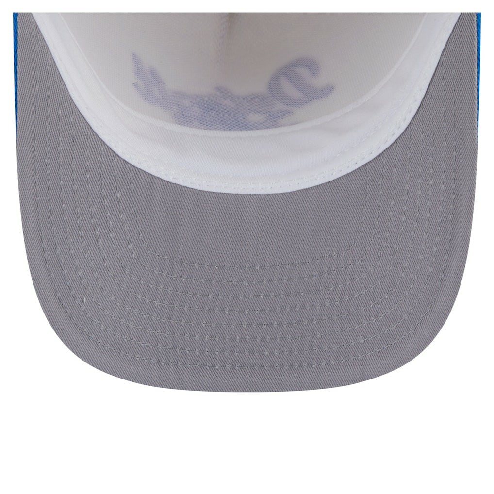 Detroit Lions New Era Chainstitch A-Frame 9FIFTY Adjustable Hat Cream/Blue | NFL