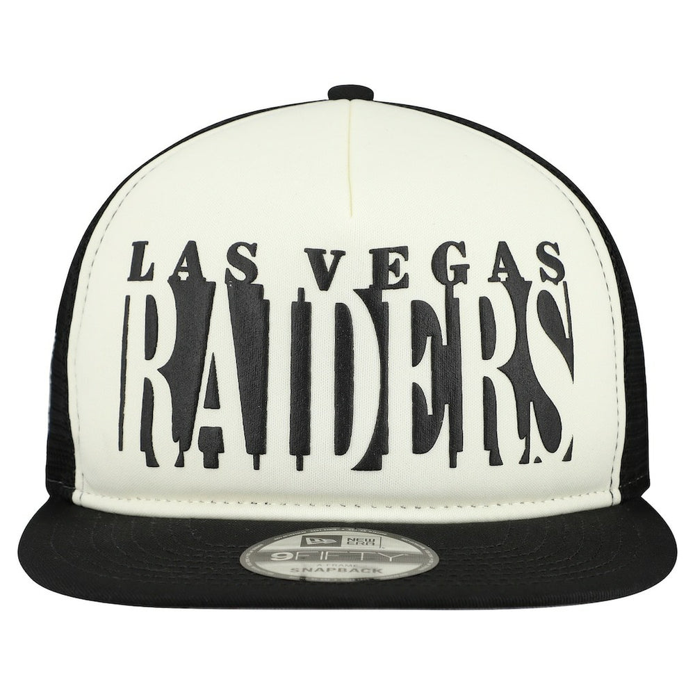 Las Vegas Raiders New Era Cutout A-Frame 9FIFTY Snapback Hat Cream/Black | NFL