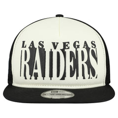 Las Vegas Raiders New Era Cutout A-Frame 9FIFTY Snapback Hat Cream/Black | NFL