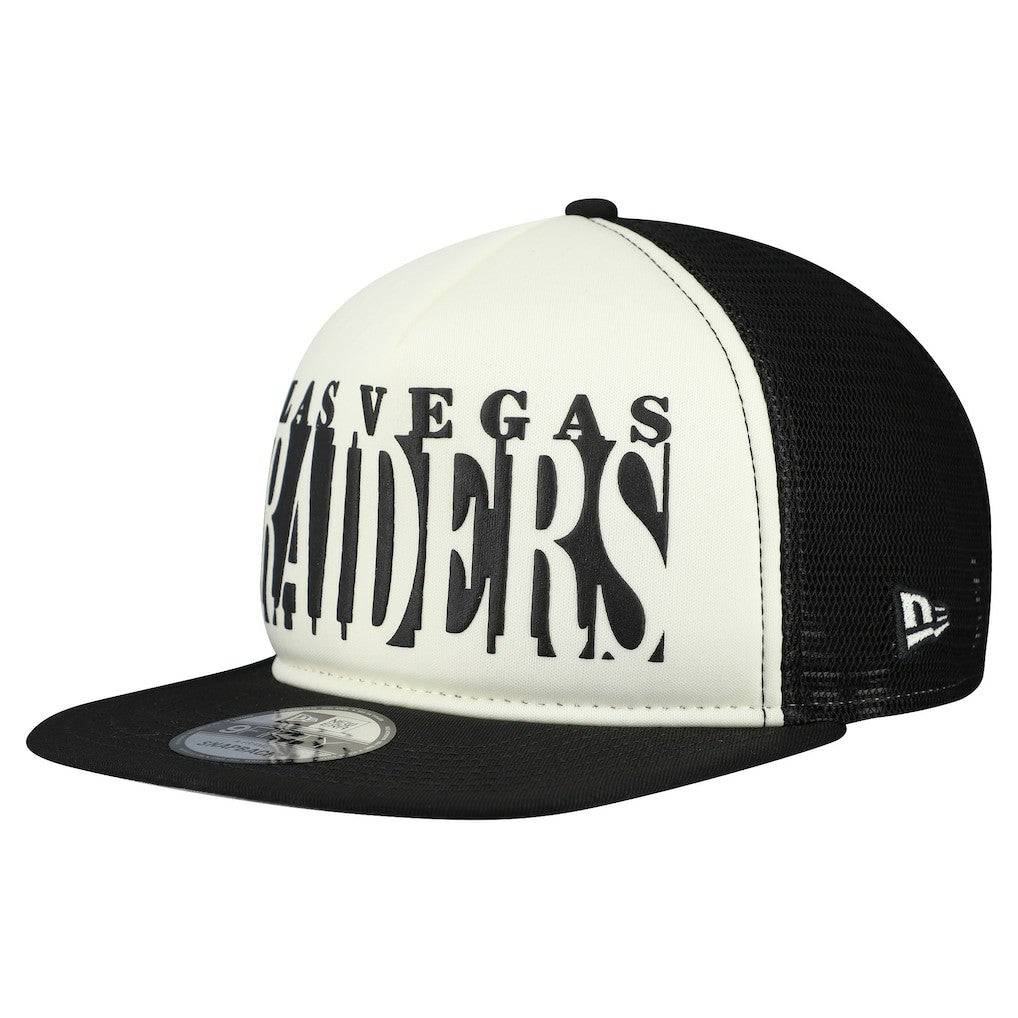 Las Vegas Raiders New Era Cutout A-Frame 9FIFTY Snapback Hat Cream/Black | NFL