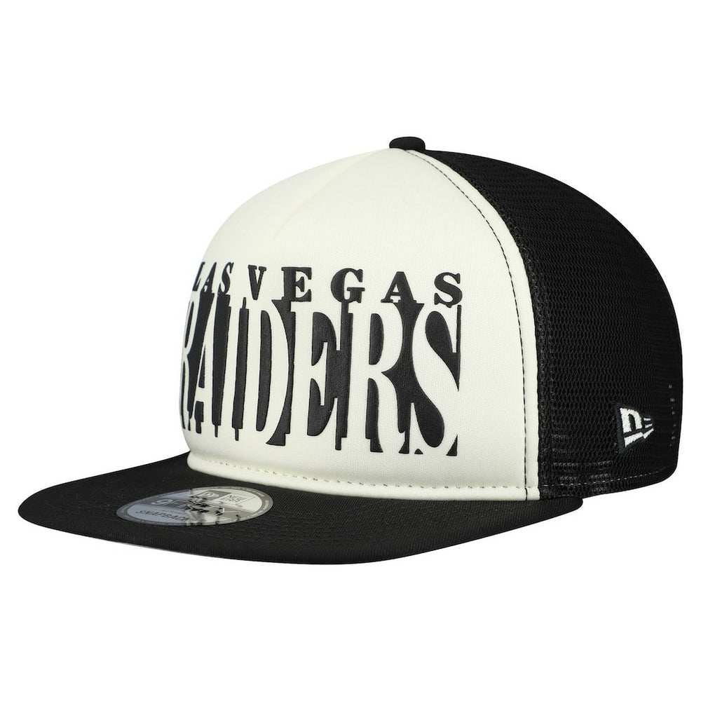 Las Vegas Raiders New Era Cutout A-Frame 9FIFTY Snapback Hat Cream/Black | NFL