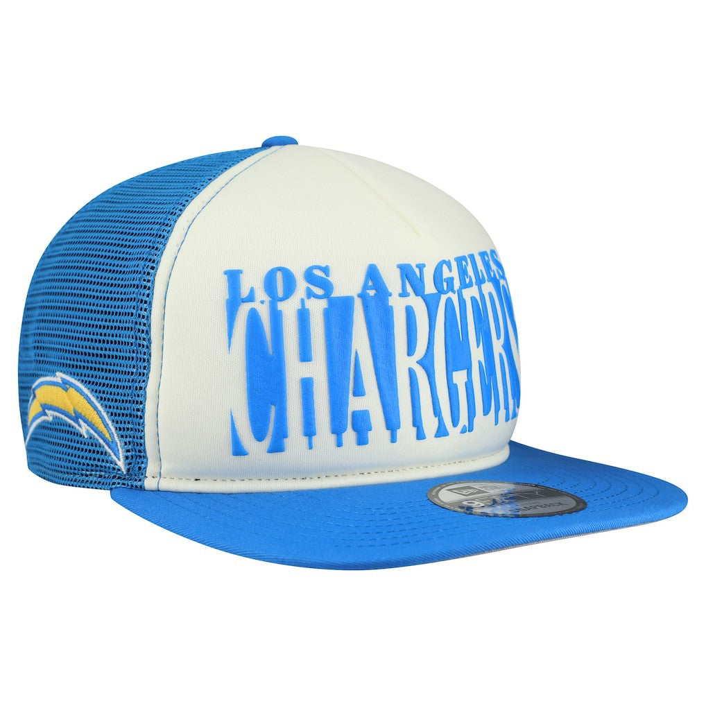 Los Angeles Chargers New Era Cutout A-Frame 9FIFTY Snapback Hat Cream/Powder Blue | NFL