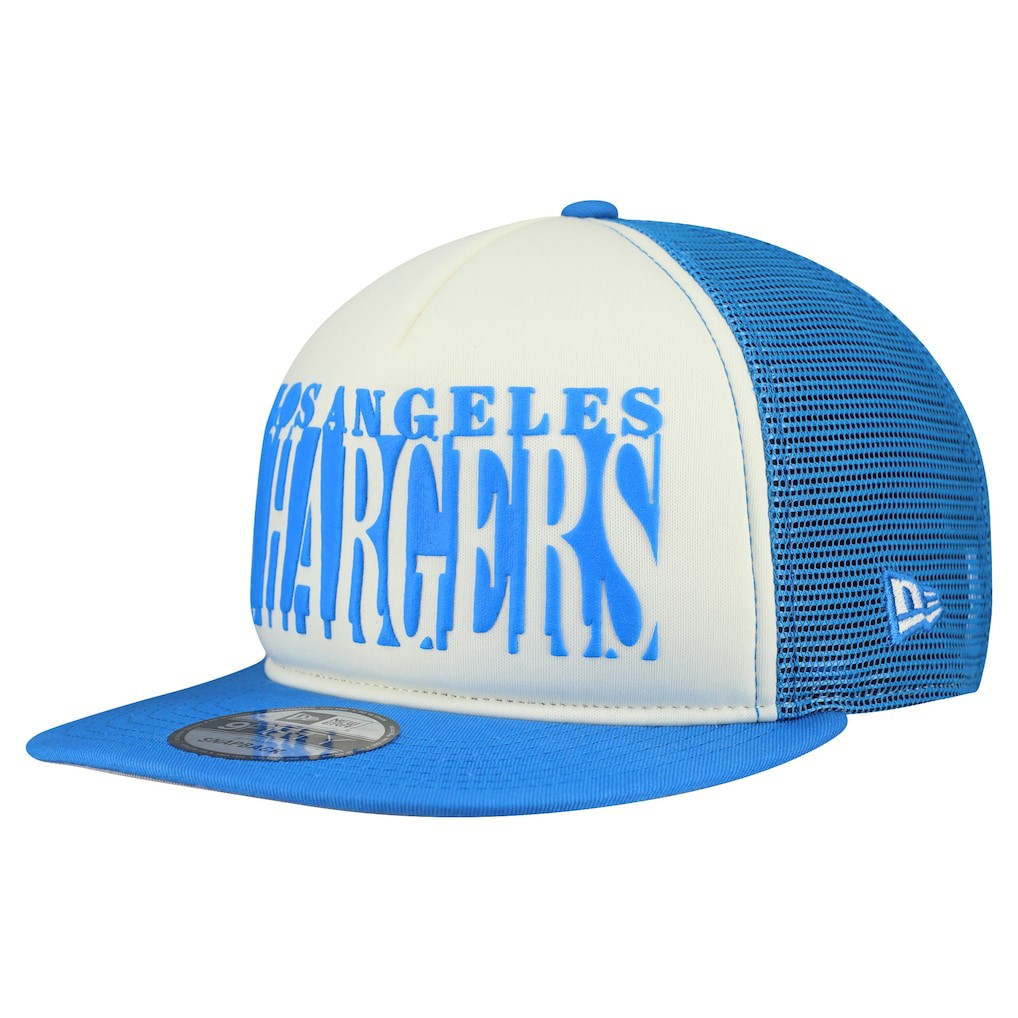 Los Angeles Chargers New Era Cutout A-Frame 9FIFTY Snapback Hat Cream/Powder Blue | NFL