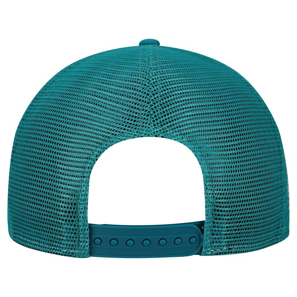 Miami Dolphins New Era Throwback Cutout A-Frame 9FIFTY Snapback Hat Cream/Aqua | NFL