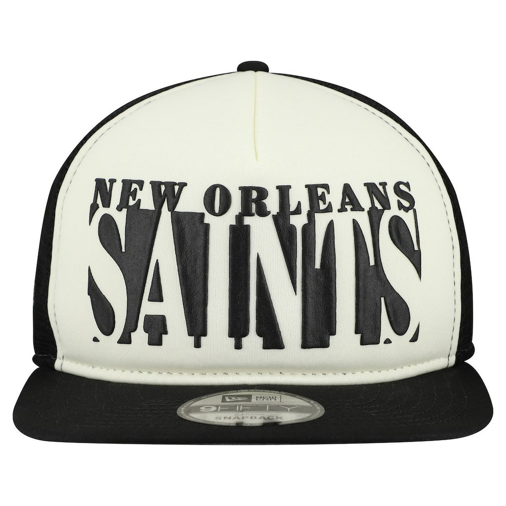 New Orleans Saints New Era Cutout A-Frame 9FIFTY Snapback Hat Cream/Black | NFL