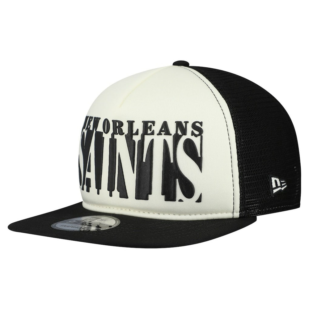 New Orleans Saints New Era Cutout A-Frame 9FIFTY Snapback Hat Cream/Black | NFL