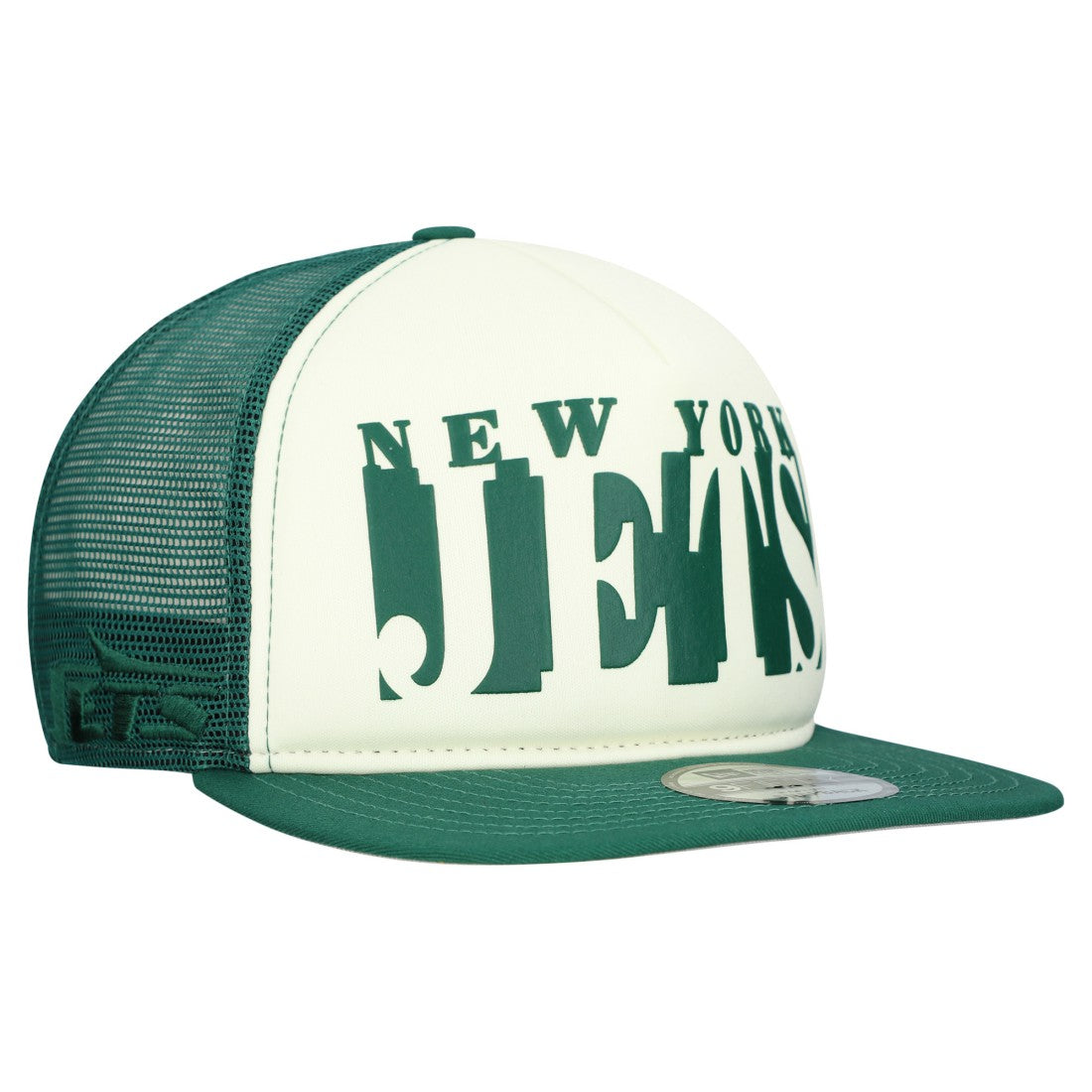 New York Jets New Era Cutout A-Frame 9FIFTY Snapback Hat Cream/Green | NFL