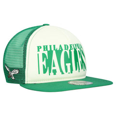 Philadelphia Eagles New Era Throwback Cutout A-Frame 9FIFTY Snapback Hat Cream/Kelly Green | NFL