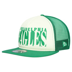 Philadelphia Eagles New Era Throwback Cutout A-Frame 9FIFTY Snapback Hat Cream/Kelly Green | NFL