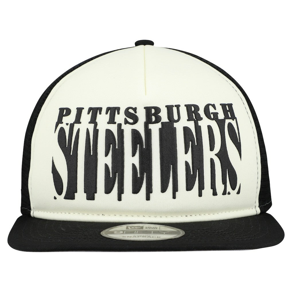 Pittsburgh Steelers New Era Cutout A-Frame 9FIFTY Snapback Hat Cream/Black | NFL