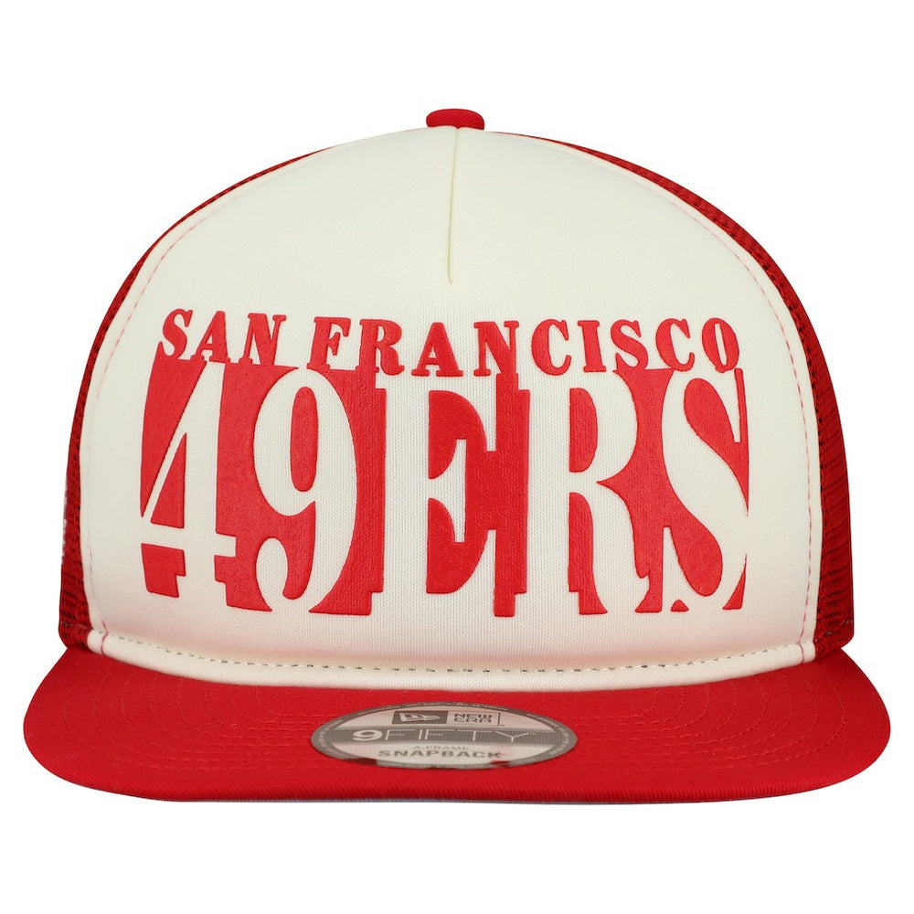 San Francisco 49ers New Era Cutout A-Frame 9FIFTY Snapback Hat Cream/Scarlet | NFL